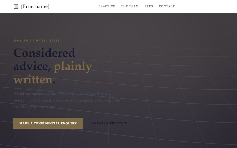 Professional services website template preview