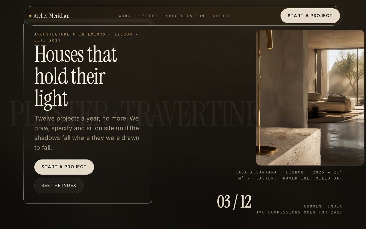 Architecture / property studio website template preview
